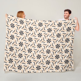 Cobertor De Velo Black and Cream Celestial Dance Blanket
