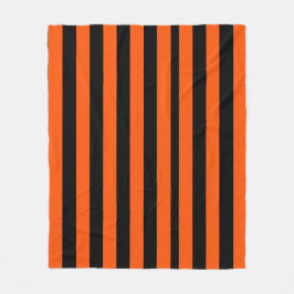 Cobertor De Velo Black and Orange Halloween Stripes 