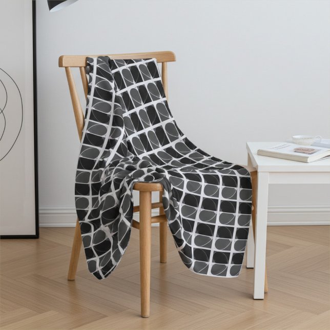 Cobertor De Velo Black and White Half Heart Modern Fine Art (Criador carregado)