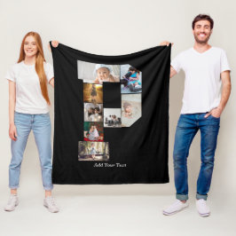 Cobertor De Velo Black and White Letter P Photo Collage