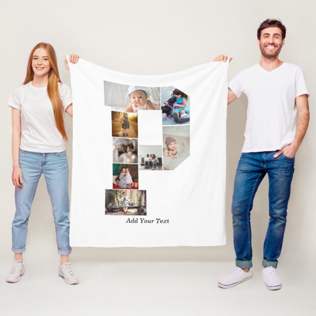 Cobertor De Velo Black and White Letter P Photo Collage (In Situ)