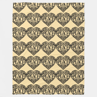 COBERTOR DE VELO BLACK AND WHITE PEACE HEART