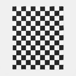 Cobertor De Velo Black and White Squares Checkered Blanket