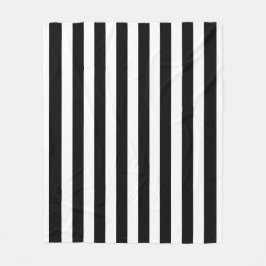 Cobertor De Velo Black and White Stripe Fleece Blanket