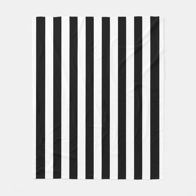 Cobertor De Velo Black and White Stripe Fleece Blanket (Frente)