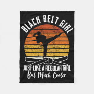 Cobertor De Velo Black Belt Girl Karate Black Belt Promoção Black B