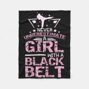 Cobertor De Velo Black Belt Karate Taekwondo Girl
