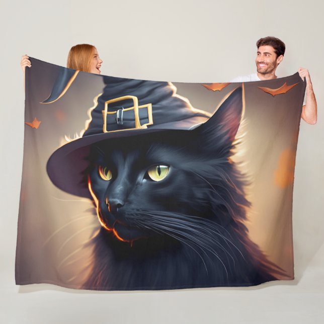 Cobertor De Velo Black Cat Halloween (In Situ)