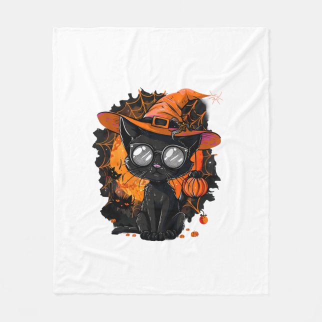 Cobertor De Velo Black Cat Halloween Costume Witchcraft Spy Web (Frente)