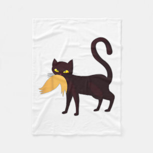 Cobertor De Velo Black Cat Kamala Harris com trump hair sarcastic