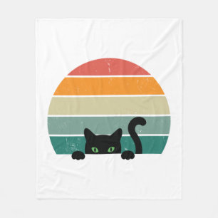 Cobertor De Velo Black Cat Peeking Sunset Vintage 3