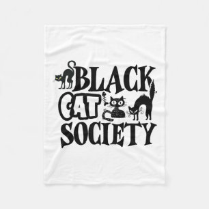 Cobertor De Velo Black Cat Society