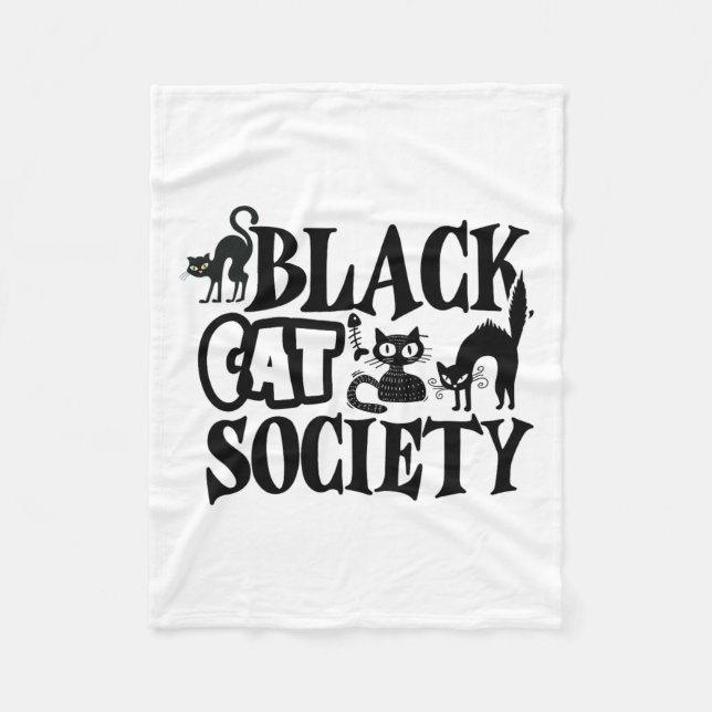 Cobertor De Velo Black Cat Society (Frente)