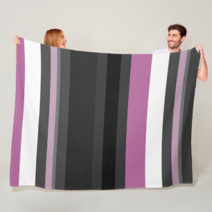 Cobertor De Velo Black, Cinza e White Stripes