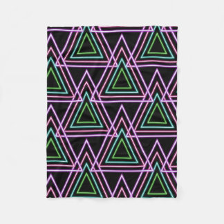 Cobertor De Velo Black Colorful Retro 80's Neon Geometric Triangles