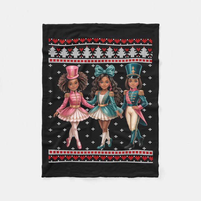 Cobertor De Velo Black Girl Nutcracker Western Nutcracker Bow Ugly  (Frente)