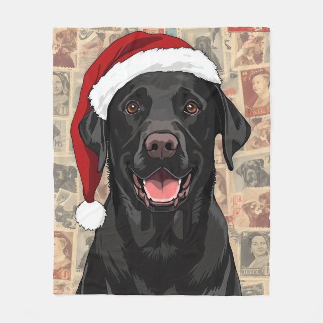 Cobertor De Velo Black lab christmas blanket (Frente)