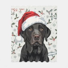 Cobertor De Velo Black lab christmas blanket