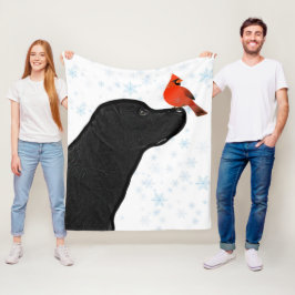 Cobertor De Velo Black Lab e Cardinal Natal