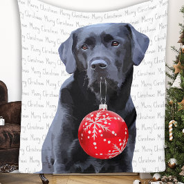 Cobertor De Velo Black Lab Felry Christmas Labrador