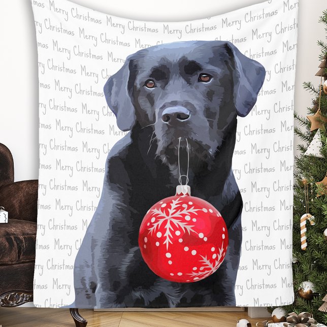 Cobertor De Velo Black Lab Felry Christmas Labrador (Criador carregado)