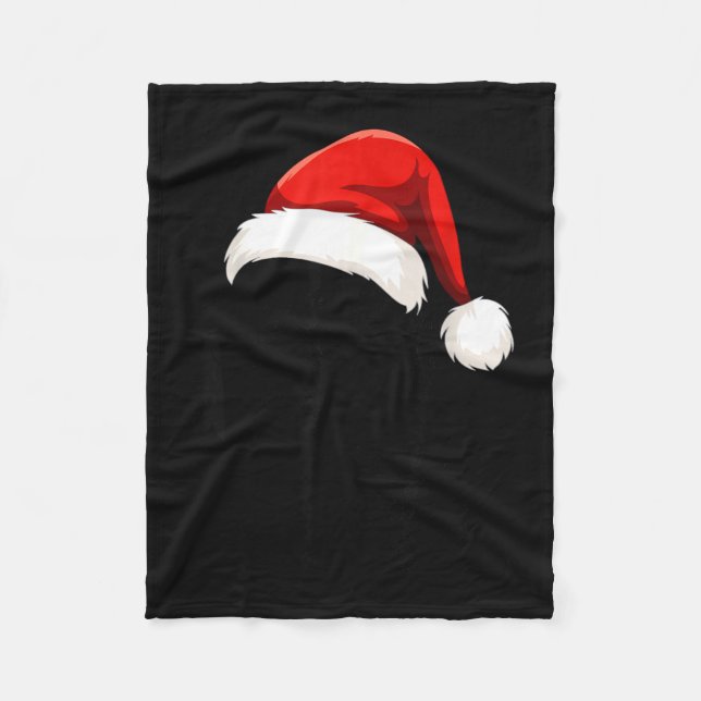 Cobertor De Velo Black Lab Labrador Santa Hat Christmas Holiday Pet (Frente)