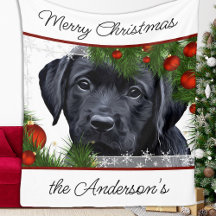 Black Lab Merry Christmas Puppy Labrador