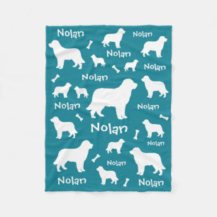 Cobertor De Velo Black Lab Personalised Teal Dog