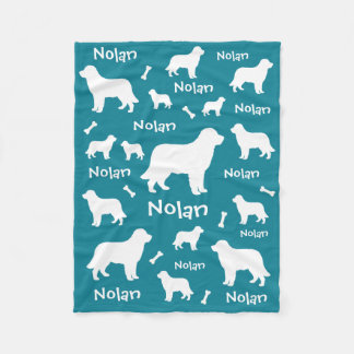 Cobertor De Velo Black Lab Personalised Teal Dog