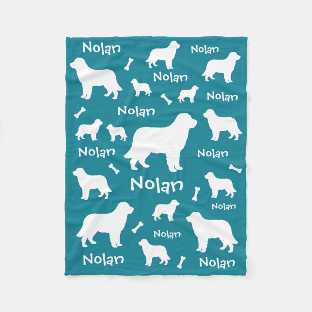 Cobertor De Velo Black Lab Personalised Teal Dog (Frente)