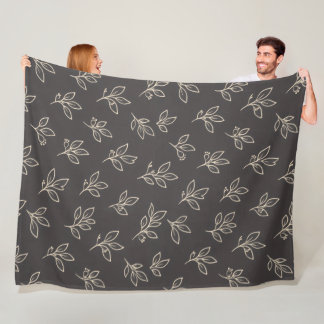 Cobertor De Velo Black Leaf Throw Blanket