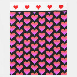 Cobertor De Velo Black Pink Purple Red Hearts
