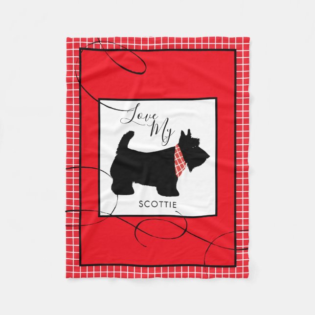 Cobertor De Velo Black Scottish Terrier Dog Love My Scottie Small (Frente)