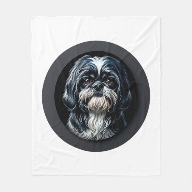 Cobertor De Velo black shih tzu (Frente)
