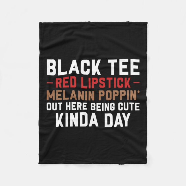 Cobertor De Velo Black Tee Red Lipstick Melanin Brown Skin Black Hi (Frente)