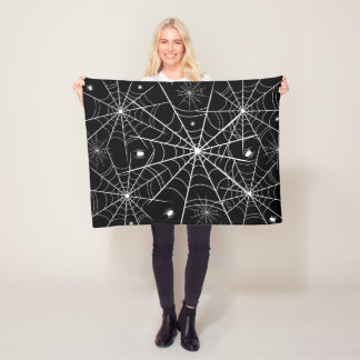 Cobertor De Velo Black White Spider Web Pattern Gothic Spooky