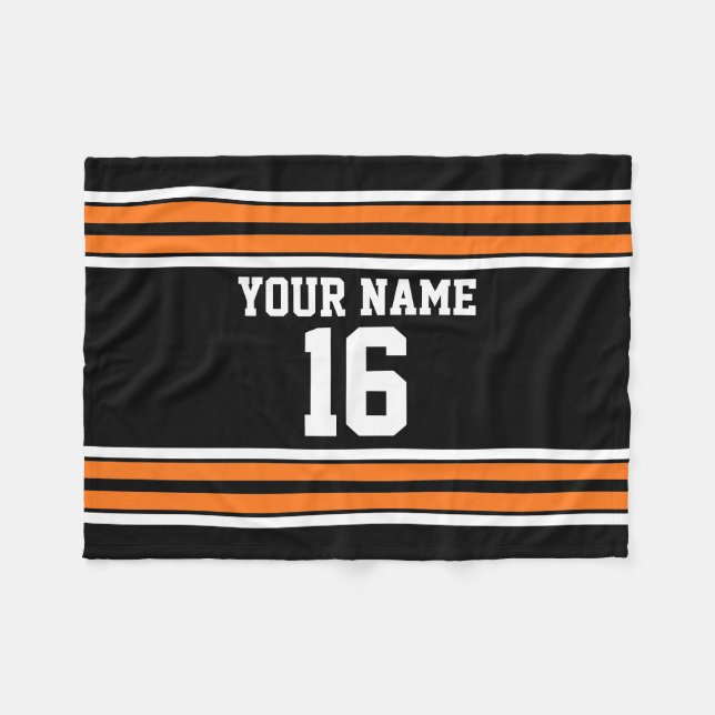 Cobertor De Velo Black with Orange White Stripes Team Jersey (Frente (Horizontal))