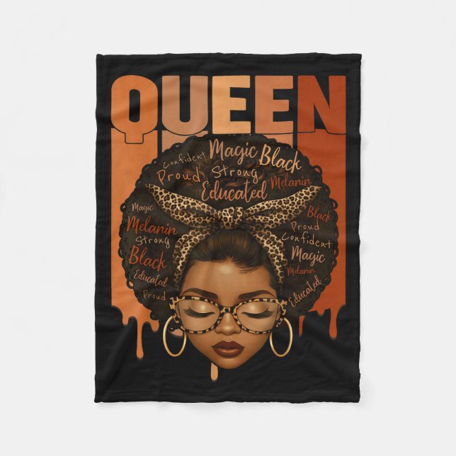 Cobertor De Velo Black Woman Educated Strong Black History Month Gi (Frente)