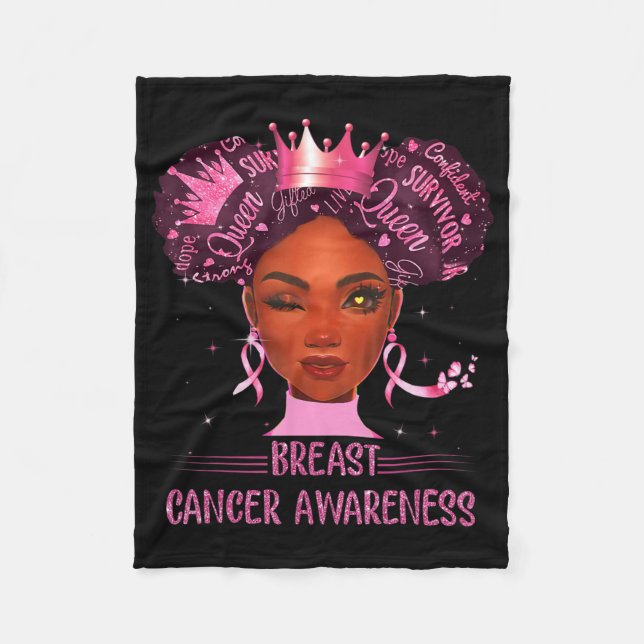 Cobertor De Velo Black Woman In October We Wear Pink Breast Cancer  (Frente)