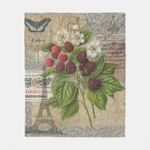 Cobertor De Velo Blackberry Floral Garden Fllower Butfly Art