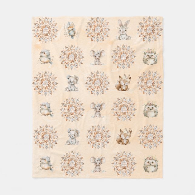 Cobertor De Velo Blanket de animais de raça branca (Frente)