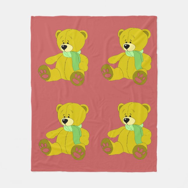 Cobertor De Velo Blanket de bordo do Urso de Teddy (Frente)