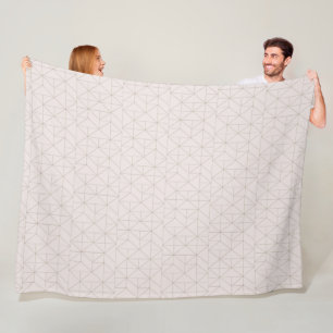 Cobertor De Velo Blanket de bordo do velo Dourado e Rosa geométrico