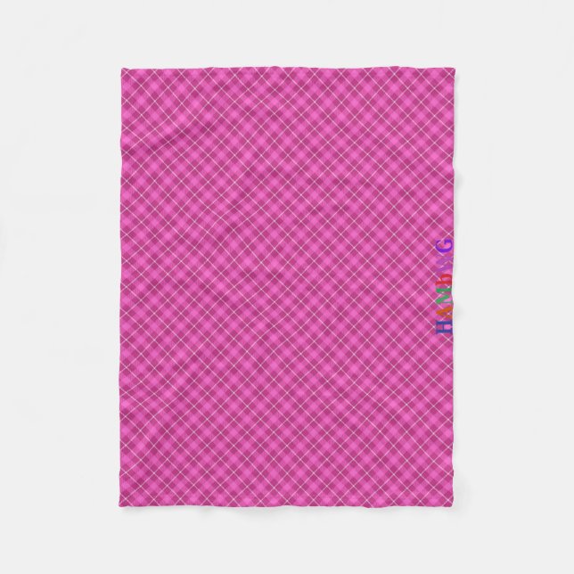 Cobertor De Velo Blanket de bordo HAMbWG - Xadrez rosa (Frente)