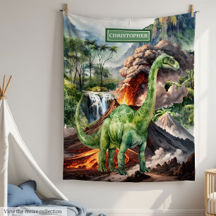 Cobertor De Velo Blanket de Dinossauro T-Rex com Aquarela Personali