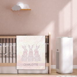 Cobertor De Velo Blanket de Páscoa de coelho personalizado