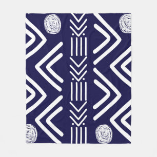 Cobertor De Velo Blanket de velo azul-africano Bogolan