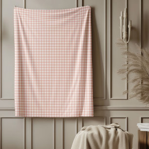 Cobertor De Velo Blanket Dourado rosa com estilo de Xadrez clássico