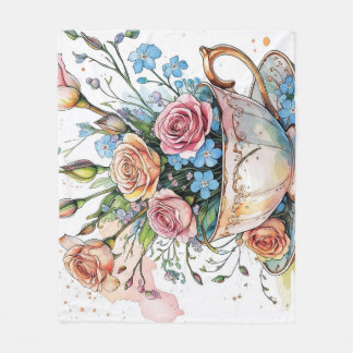 Cobertor De Velo Blanket floral Elegante