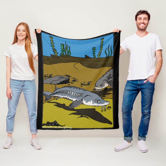 COBERTOR DE VELO BLANKET - LAKE STURGEON COLORING PAGE  (In Situ)